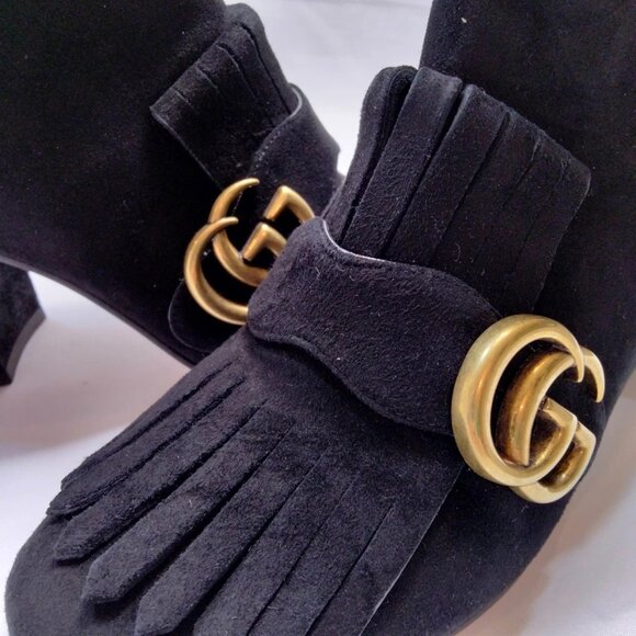 Gucci Boots Women Black Suede 310-071425 - Picture 5 of 9